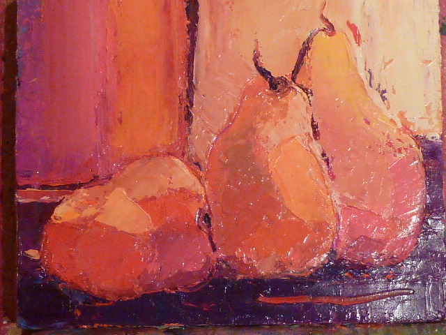 le poires roses,
huile